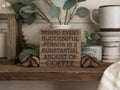 Freestanding Reclaimed Wood Coffee Sign with Wooden Coffee Beans