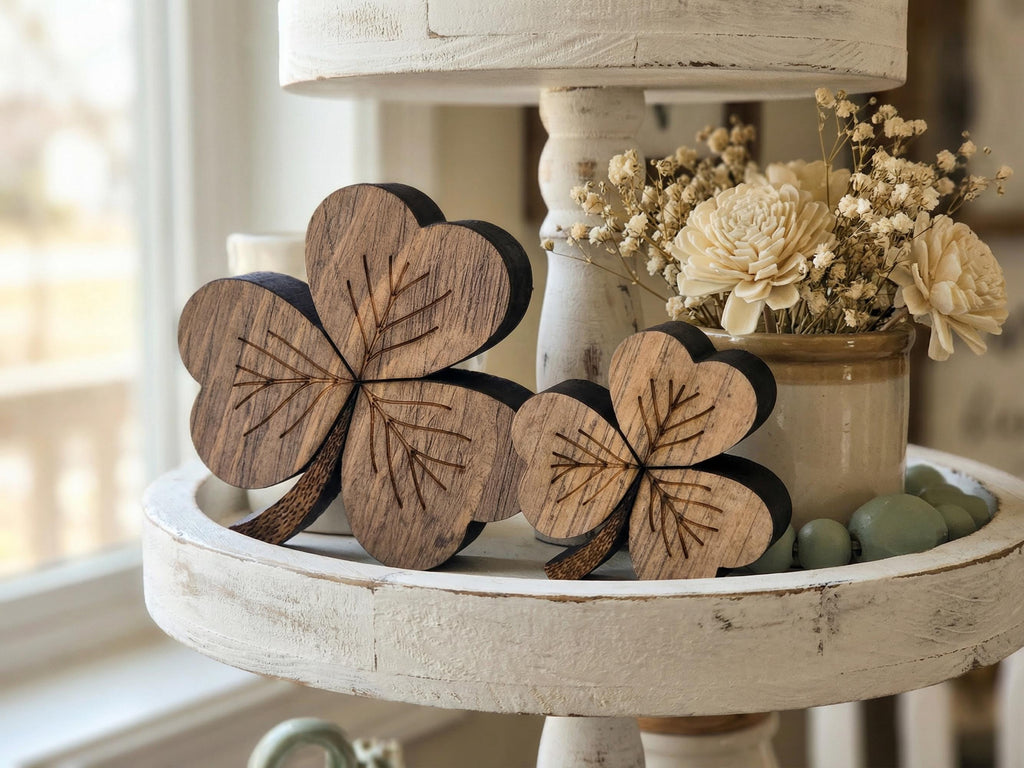 Reclaimed Wood 3 Leaf Shamrocks