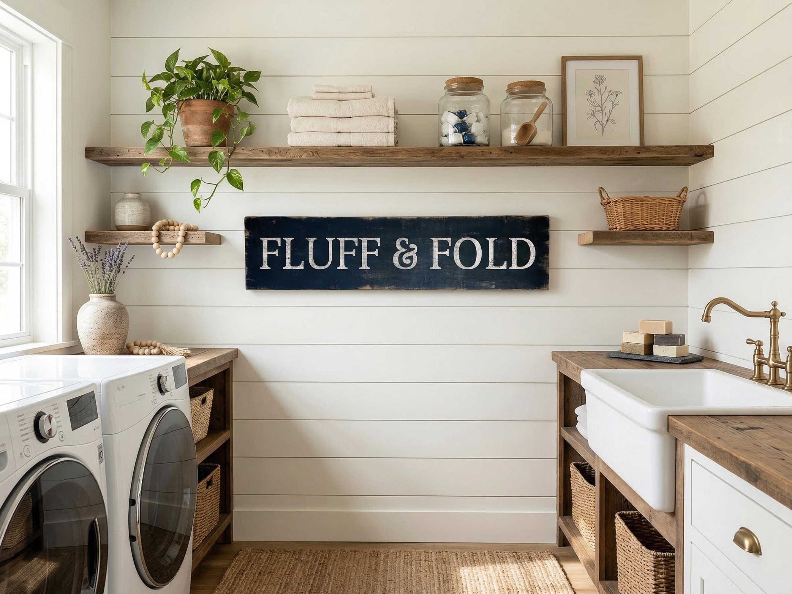 Rustic Fluff & Fold Sign