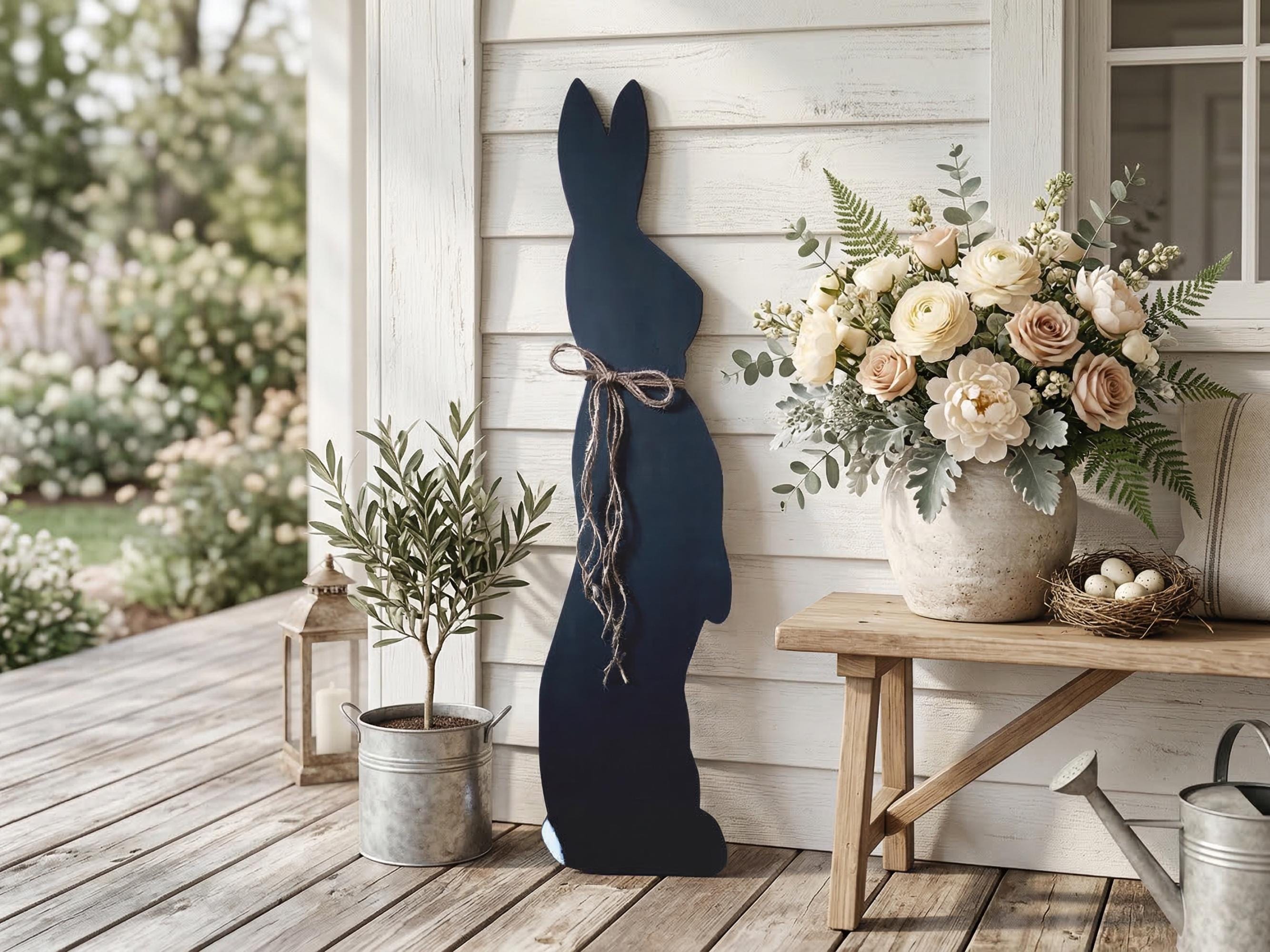 Black Bunny with a Jute Twine Bow
