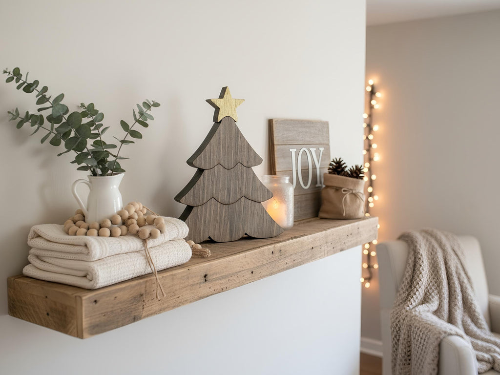 Reclaimed Wood Christmas Tree with Gold Star