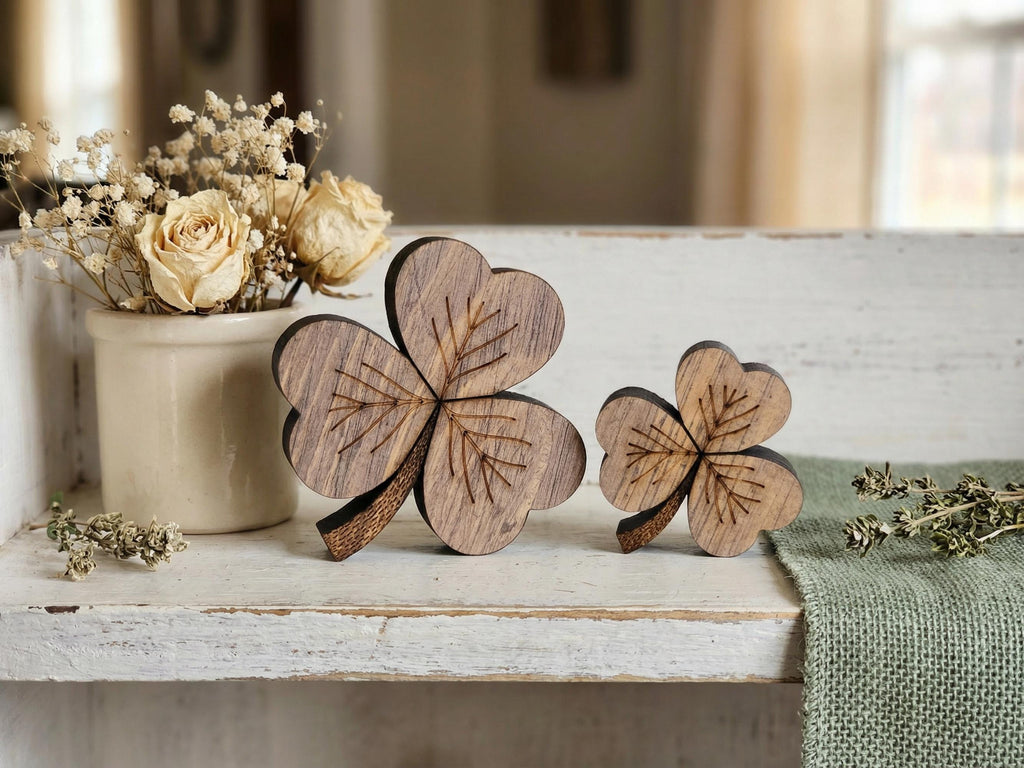 Reclaimed Wood 3 Leaf Shamrocks