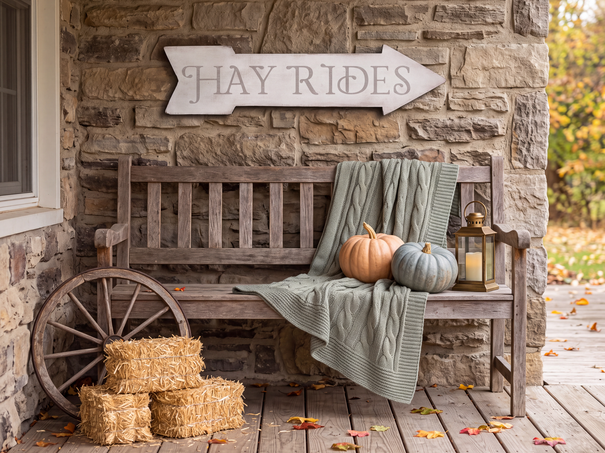 Hay Rides Arrow Sign