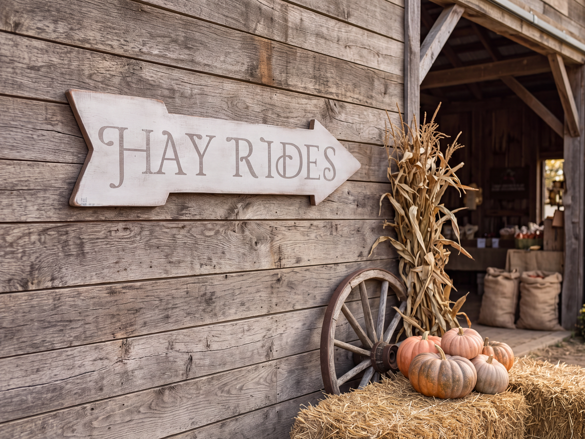 Hay Rides Arrow Sign
