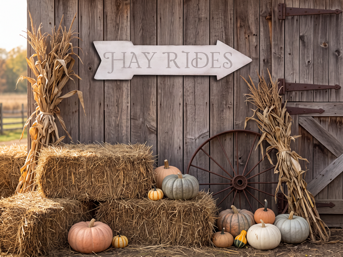 Hay Rides Arrow Sign