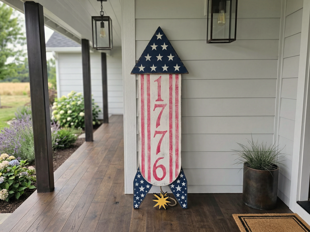Antique Style 1776 Wooden Rocket Firework