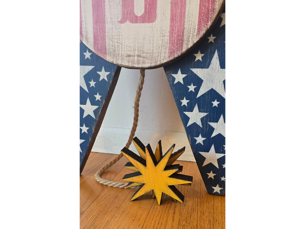 Antique Style 1776 Wooden Rocket Firework for Americas 250th Anniversary
