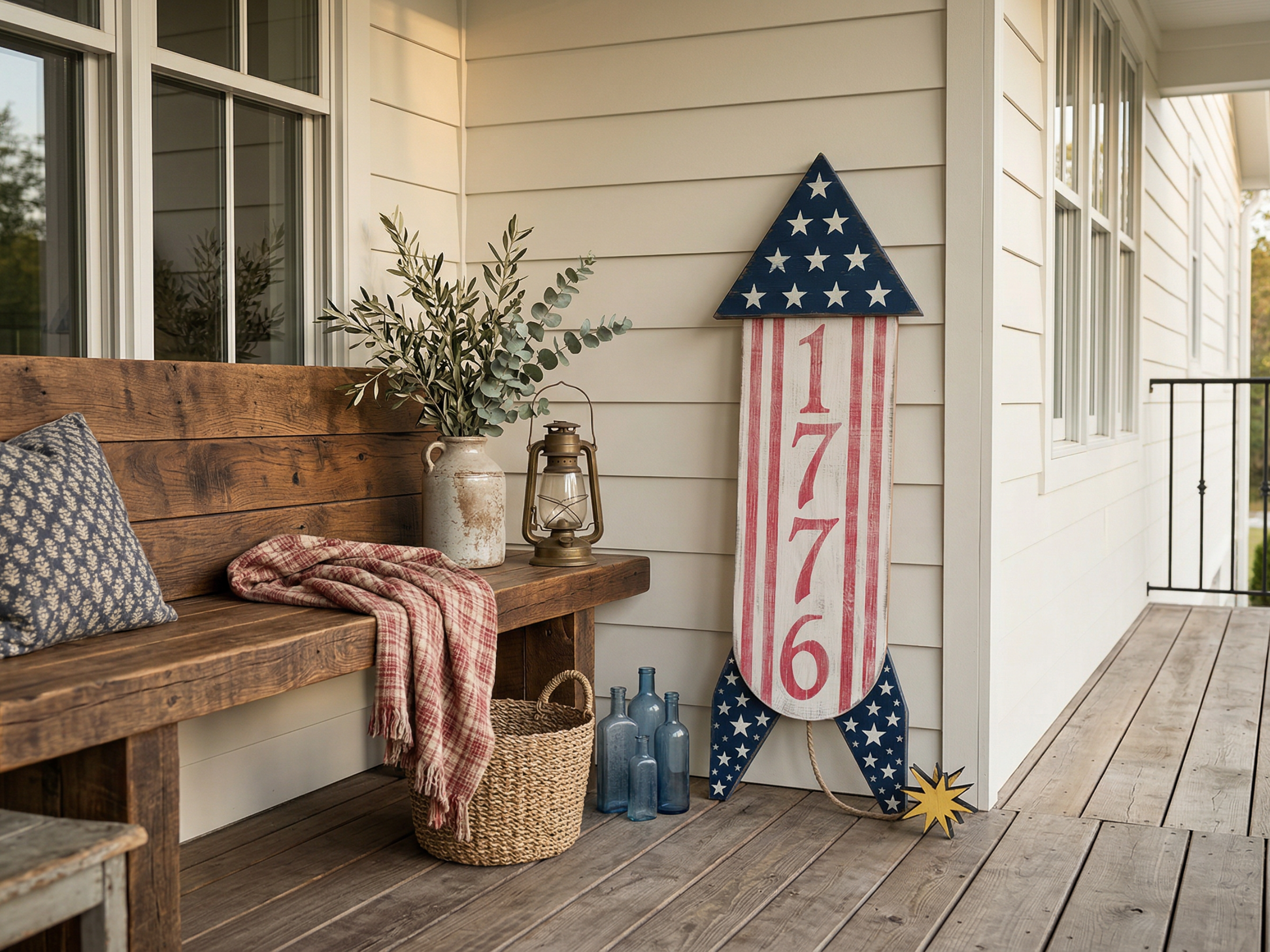 Antique Style 1776 Wooden Rocket Firework