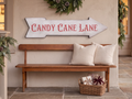 Antique style Candy Cane Lane Arrow Shaped Sign