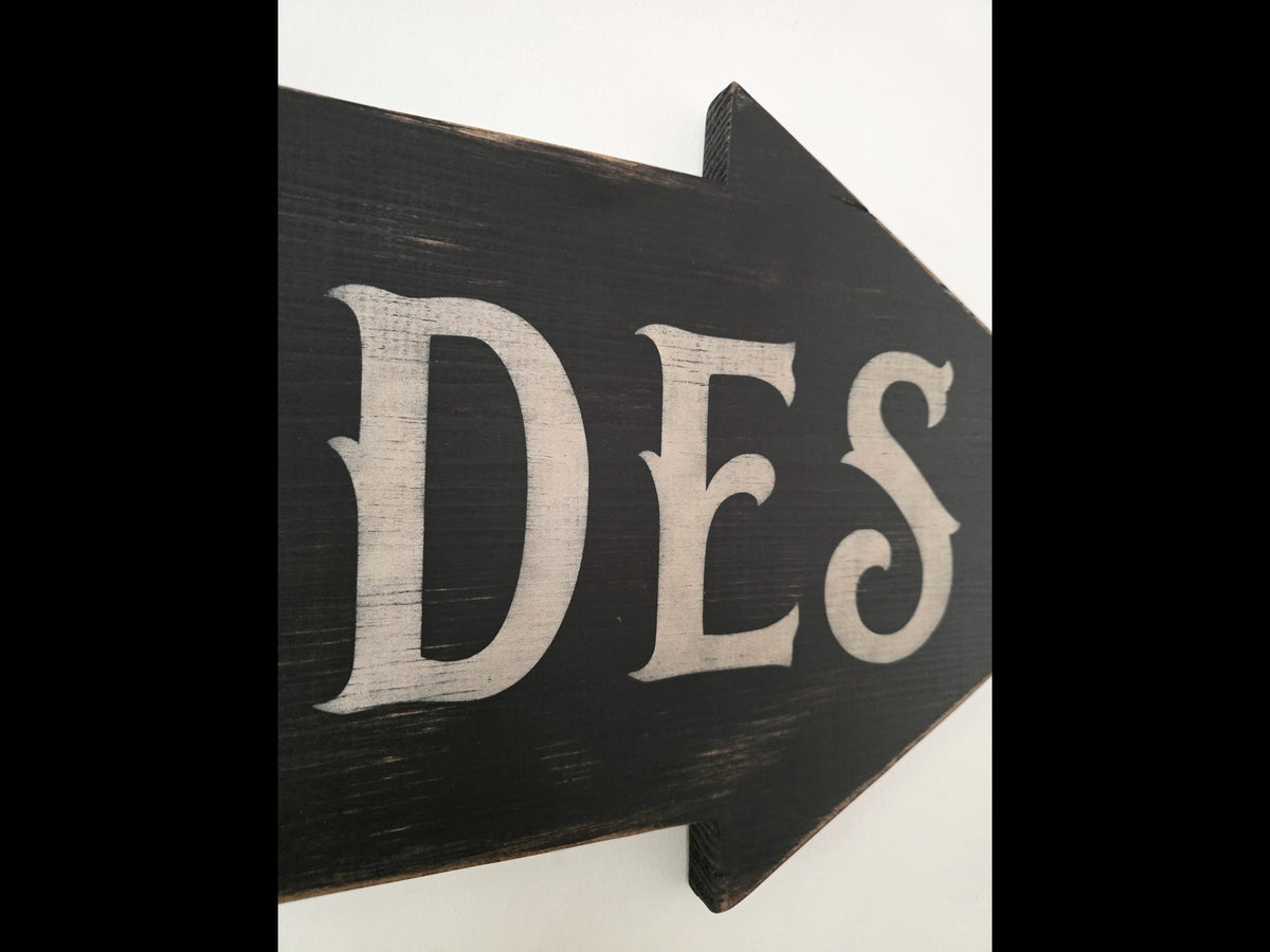 Sleigh Rides Wooden Arrow Sign