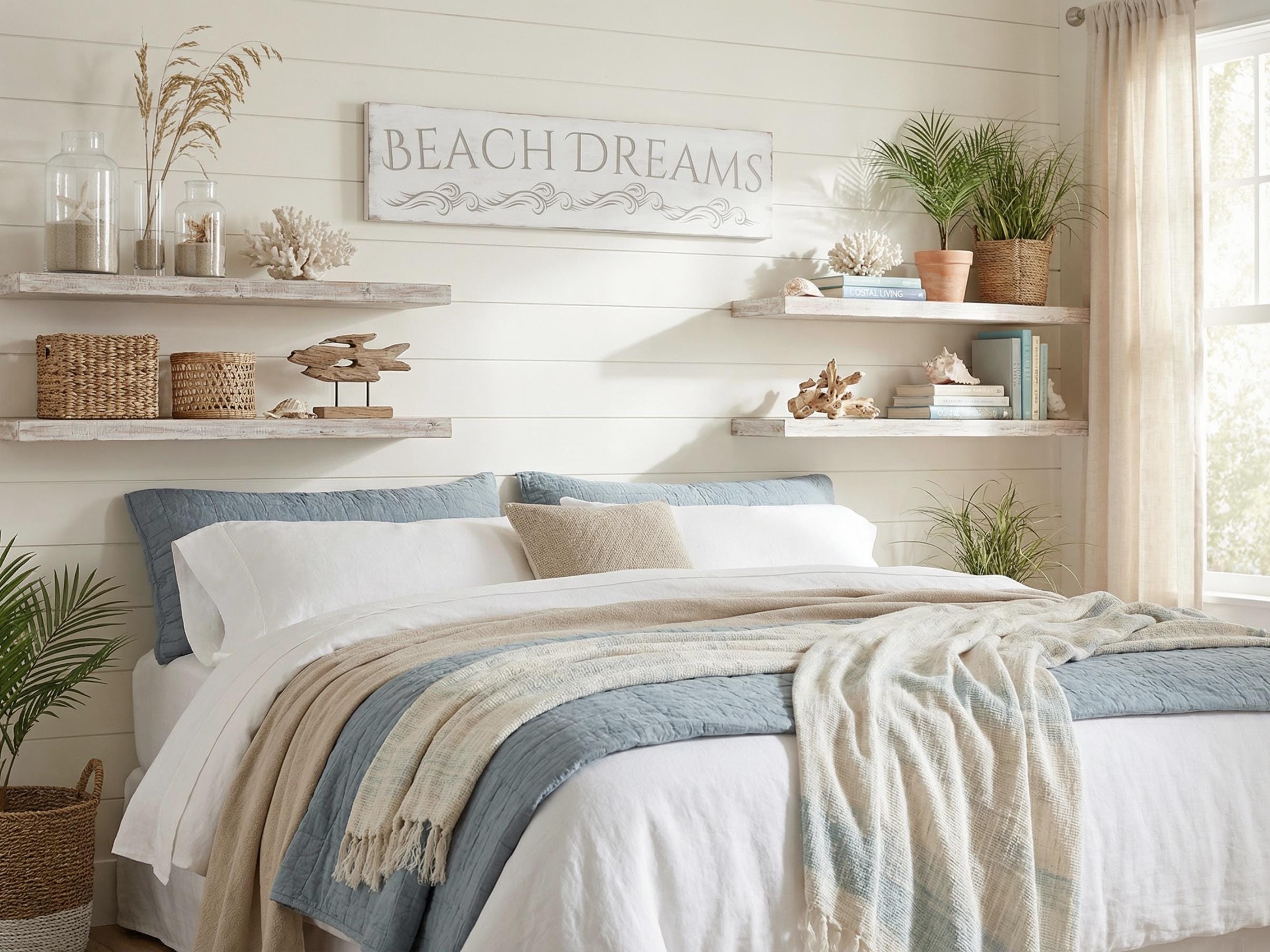 Beach Dreams Rustic Wood Sign with Waves