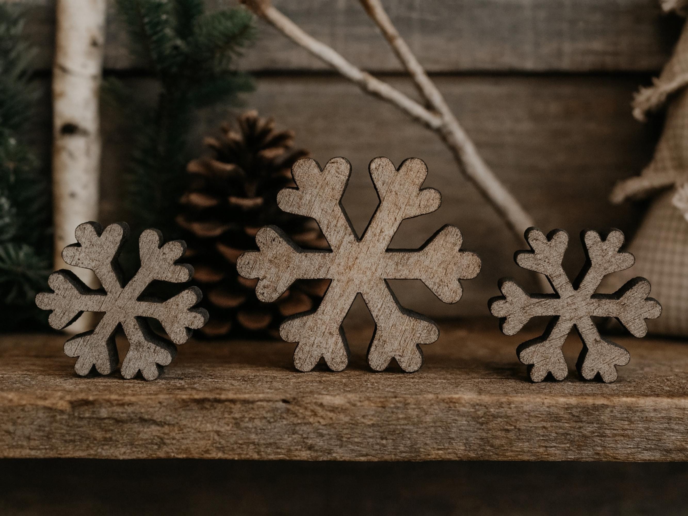 Reclaimed Wood Snowflakes