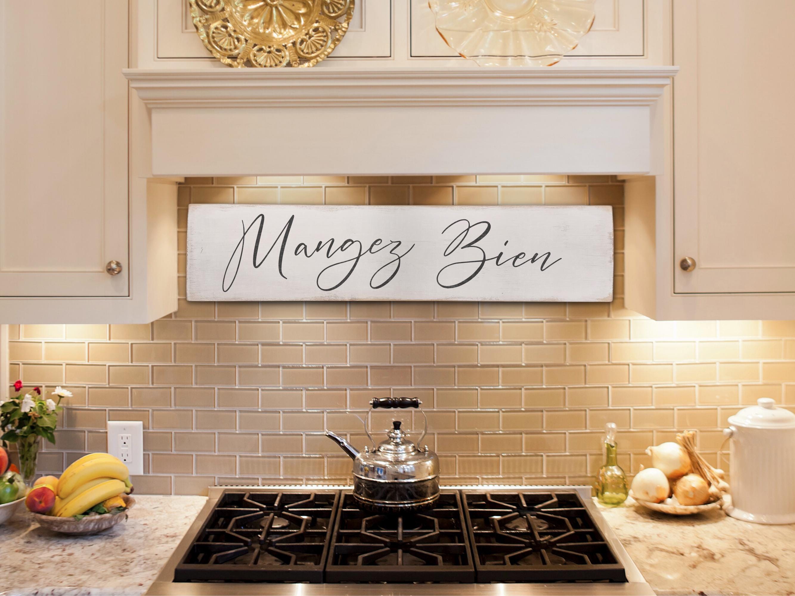 Mangez Bien Rustic Wooden Sign