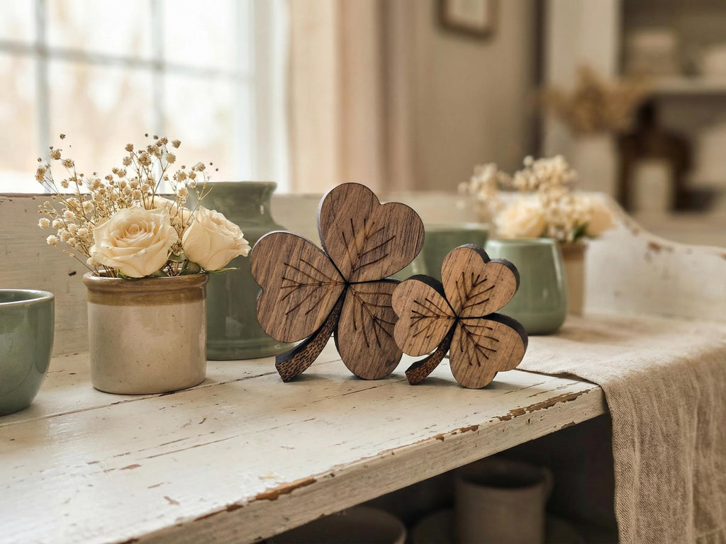 Reclaimed Wood 3 Leaf Shamrocks