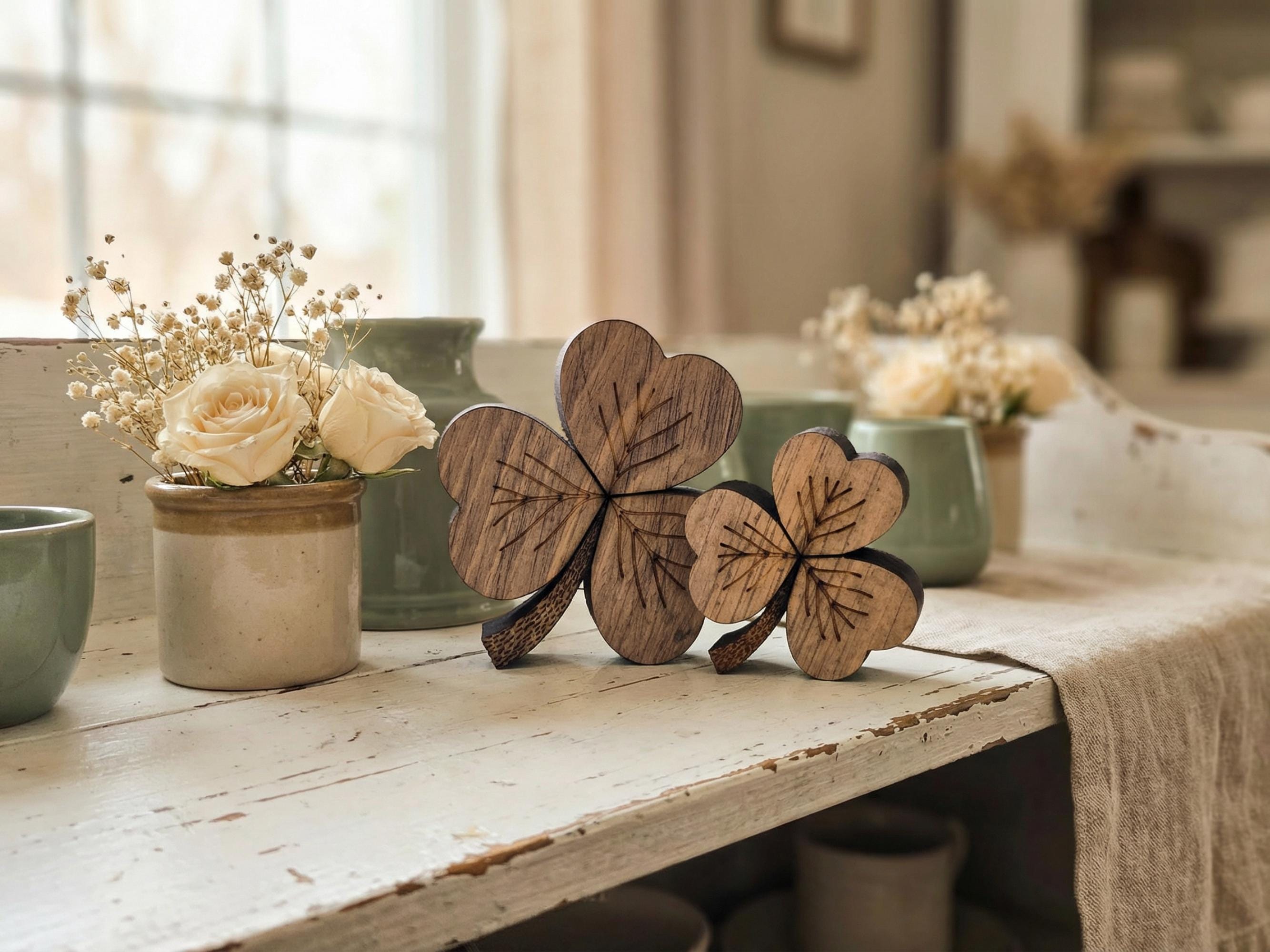 Reclaimed Wood 3 Leaf Shamrocks