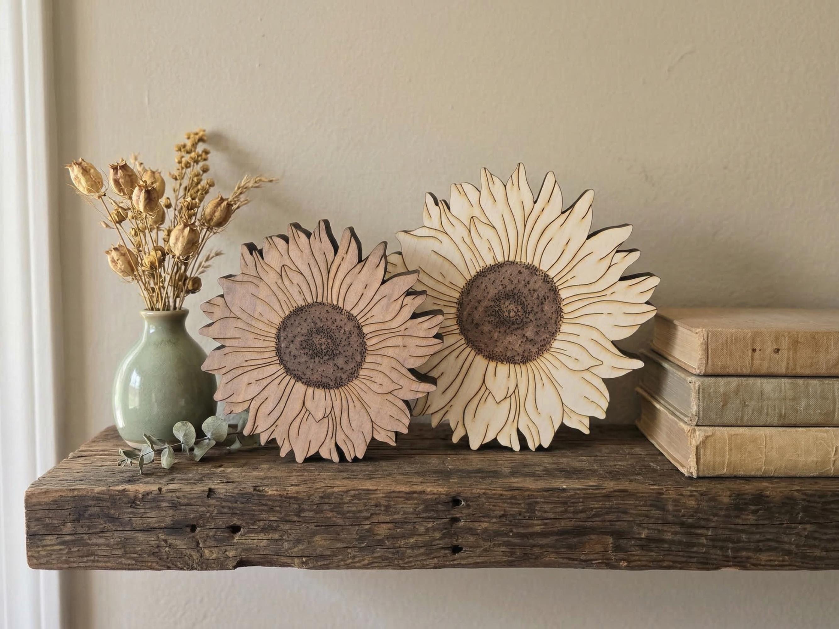 Rustic Wooden Sunflowers