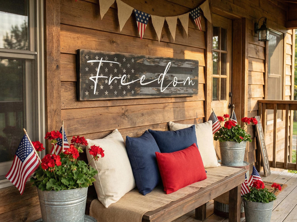 Solid Wood Subdued American Flag - Freedom