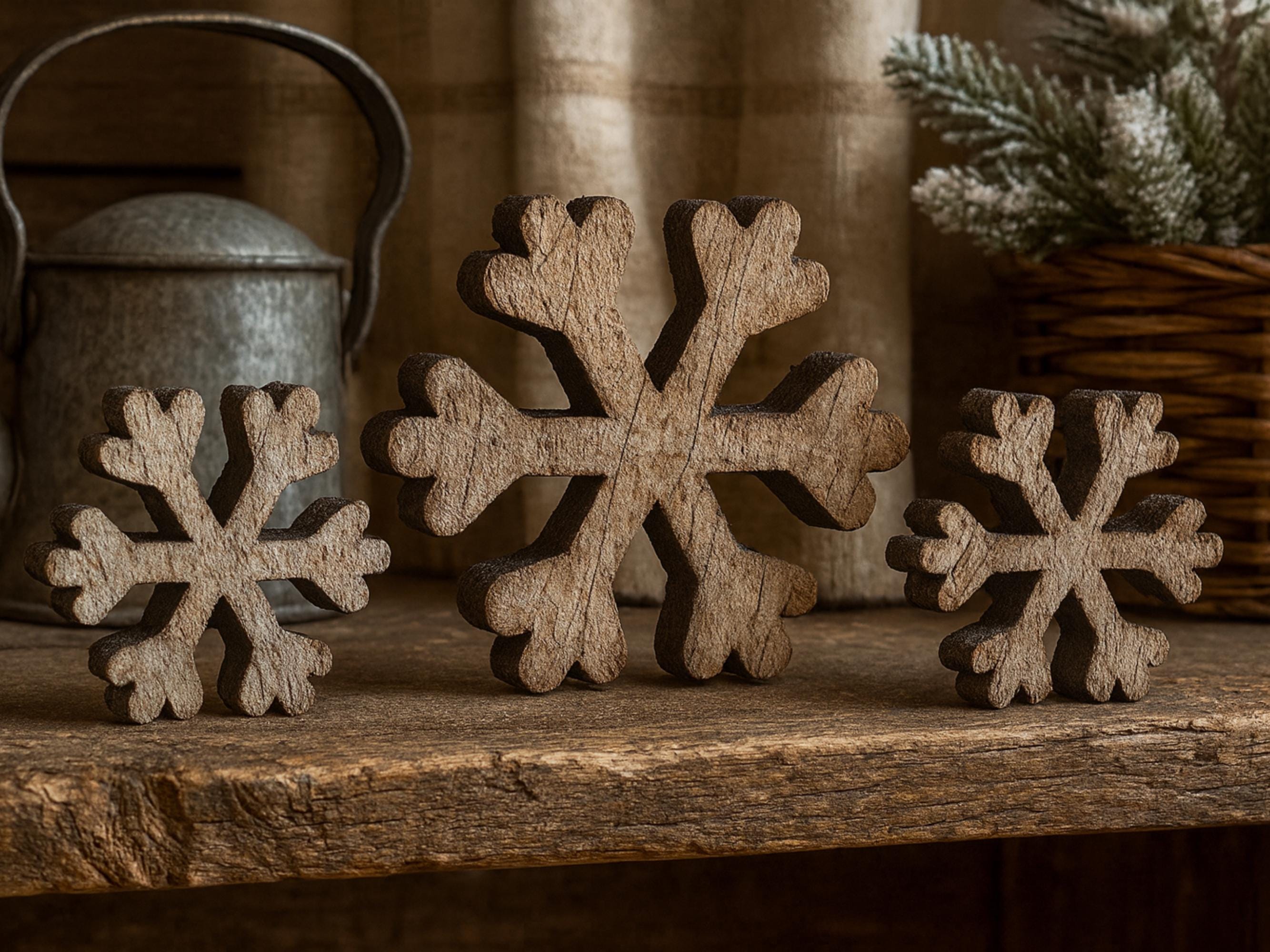 Reclaimed Wood Snowflakes