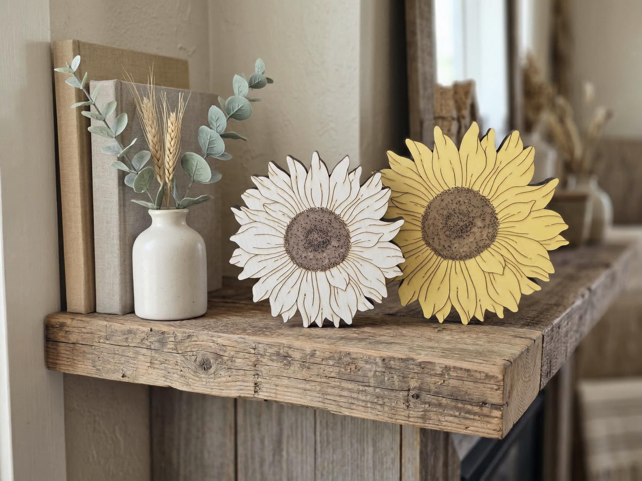 Rustic Wooden Sunflowers