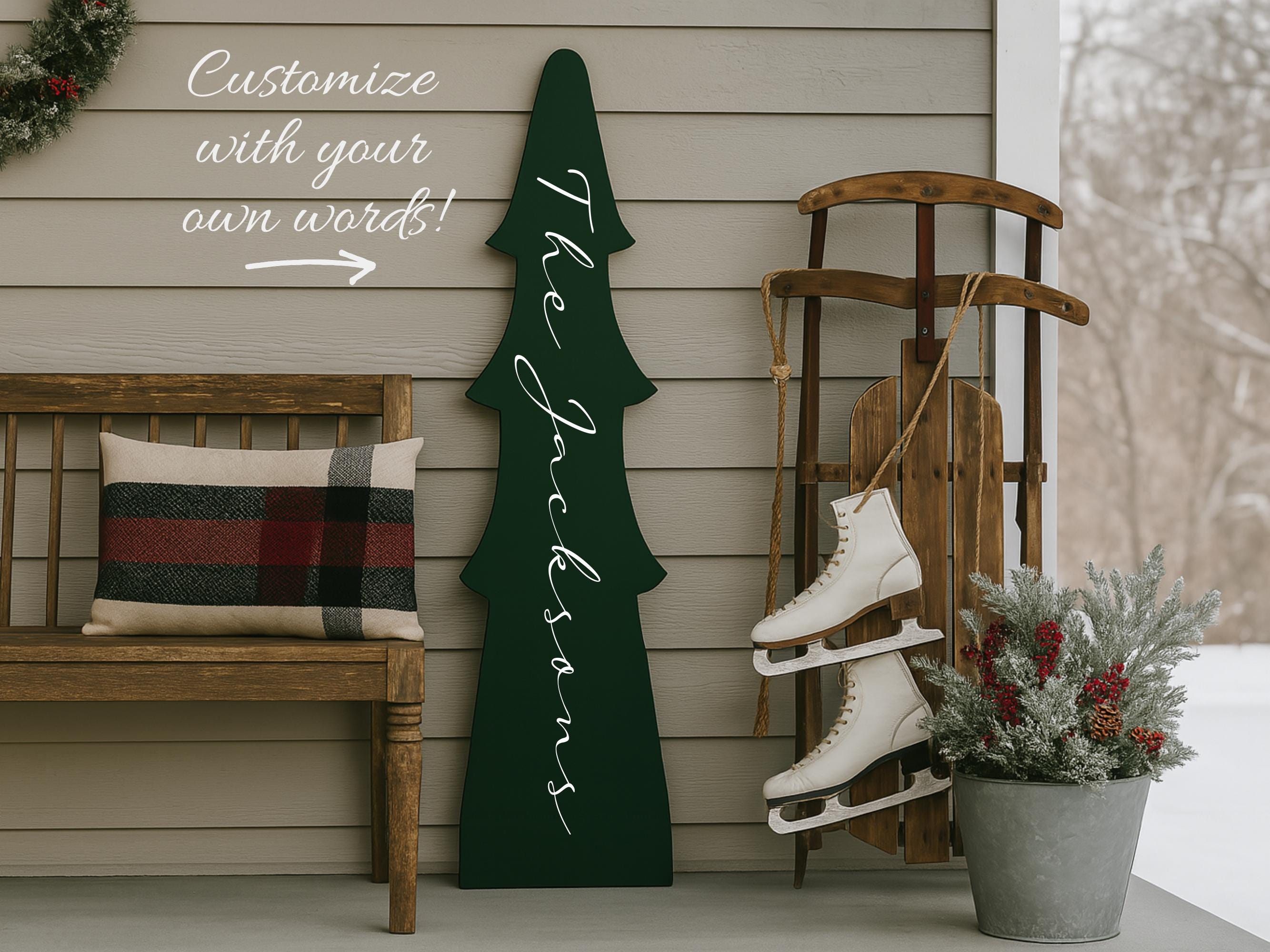 Custom Porch Leaner Evergreen Tree