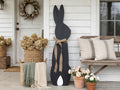 Black Bunny with a Burlap Bow
