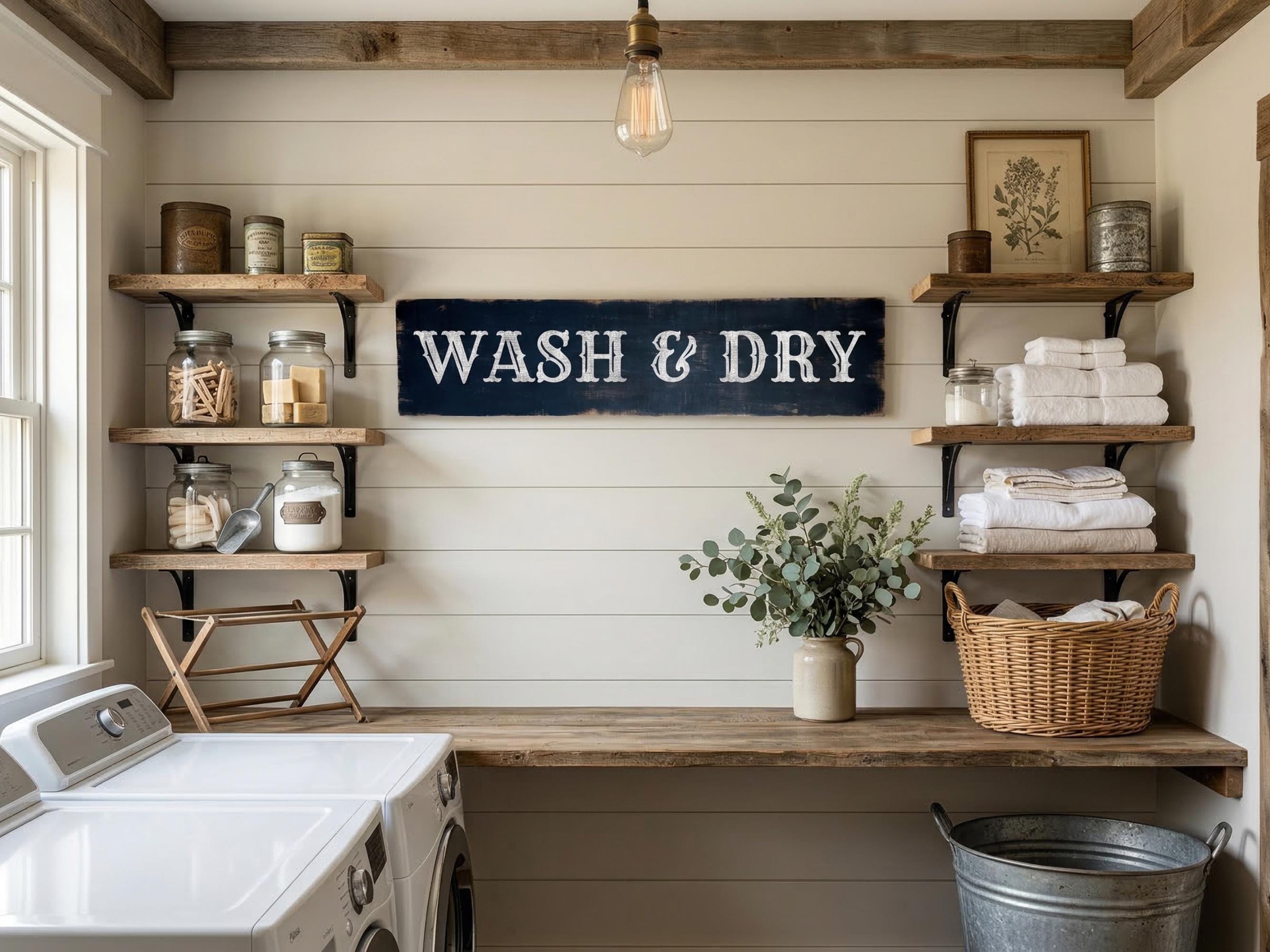 Antique Style Wash & Dry Sign