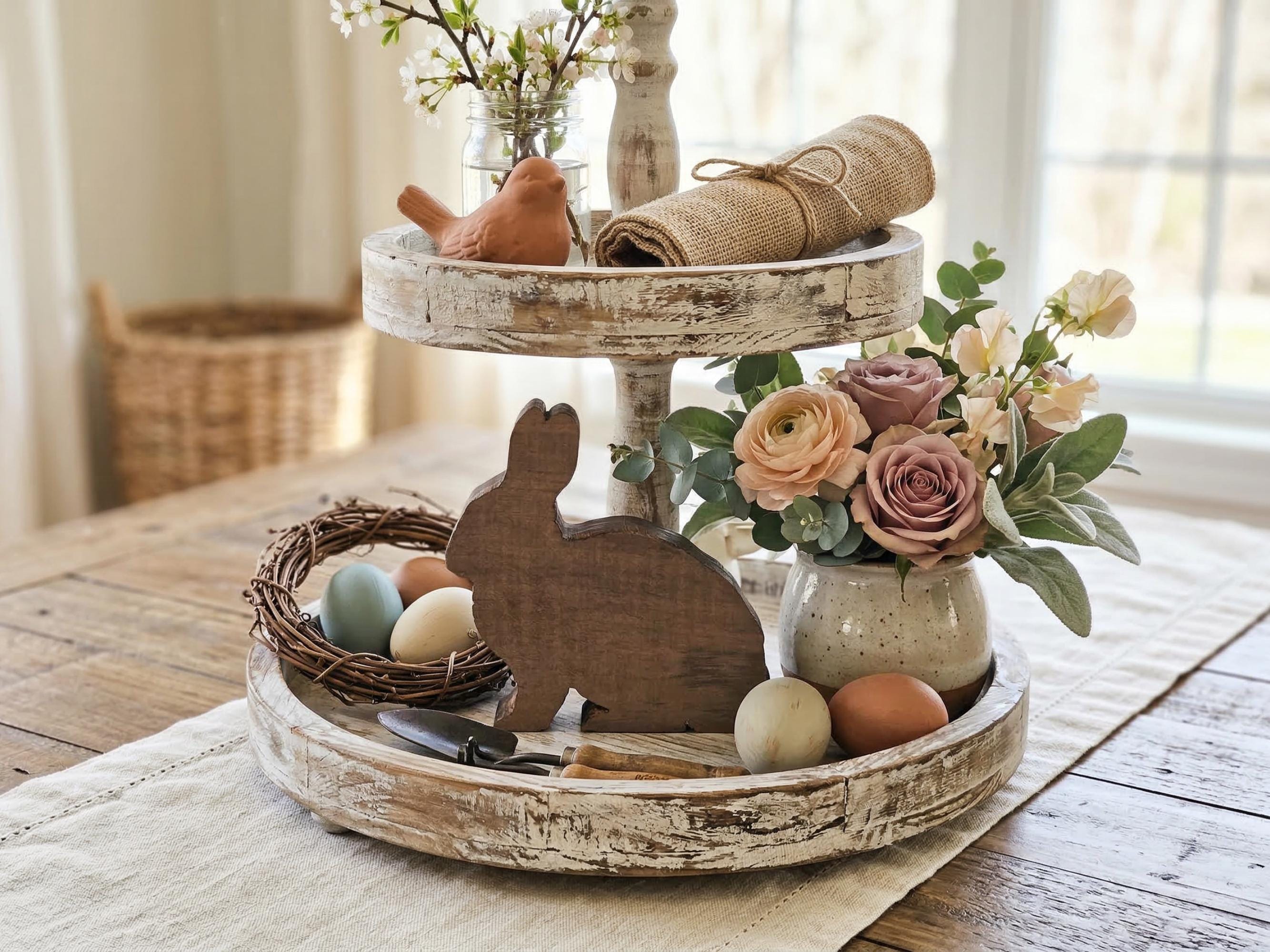 Reclaimed Wood Shelf Sitter Bunny Rabbit