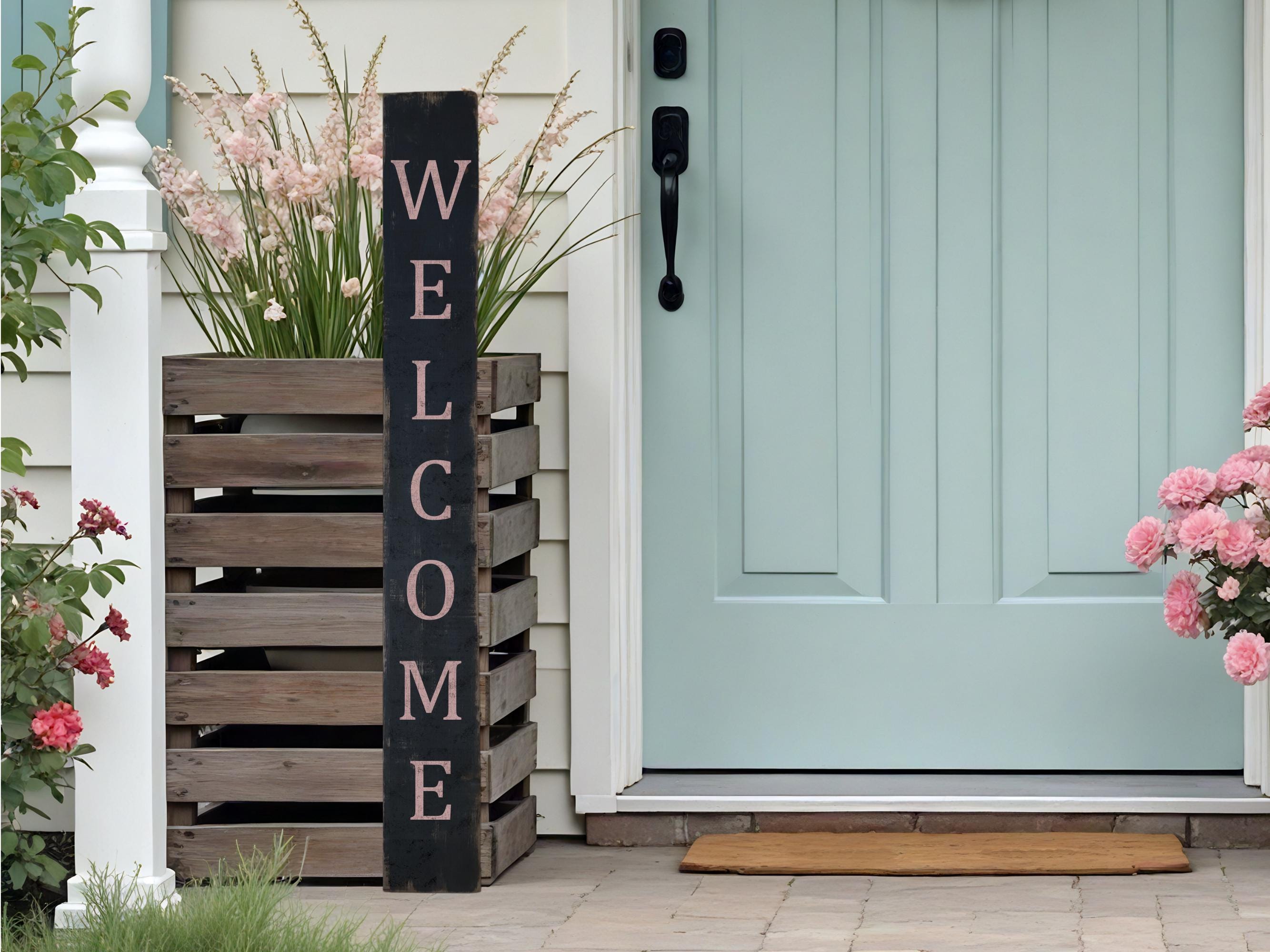 Rustic Antique Style Welcome Sign with Vintage Aesthetic