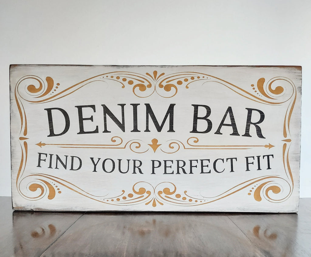 Antique Style Denim Bar Display Sign