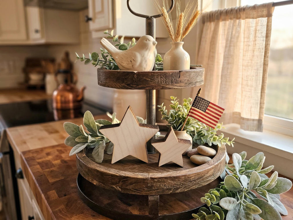 Reclaimed Wood 1776 Sign & Rustic Wooden Stars