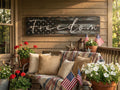 Solid Wood Subdued American Flag - Freedom