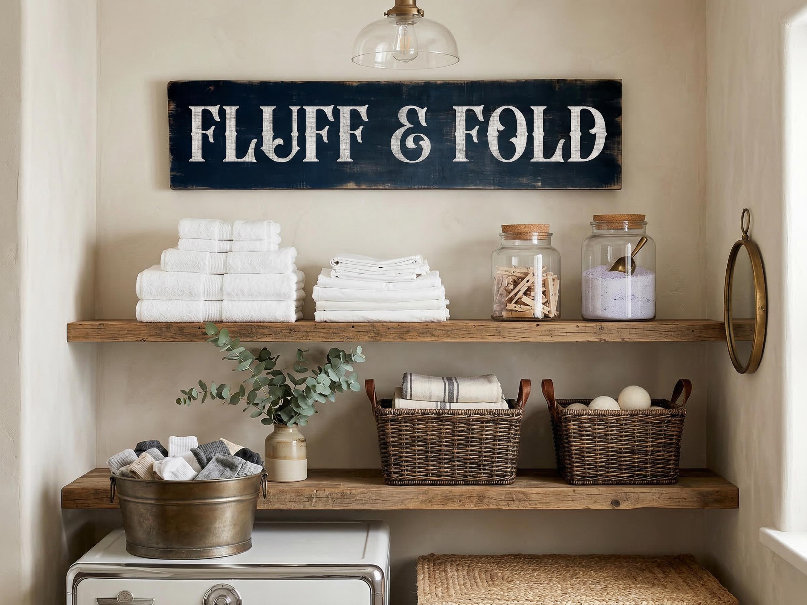Rustic Fluff & Fold Sign