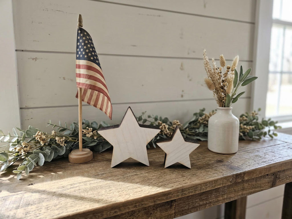 Reclaimed Wood 1776 Sign & Rustic Wooden Stars